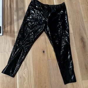 SHEIN Black Vinyl liquid leggings